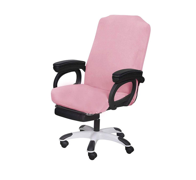 SARAFLORA Office Chair Covers- Medium, Pink- Removable Computer Chair Cover for Office Chair with Zipper for Universal RotatingChair Desk Chairs Cover Seat Washable Protector for Pets - Image 1